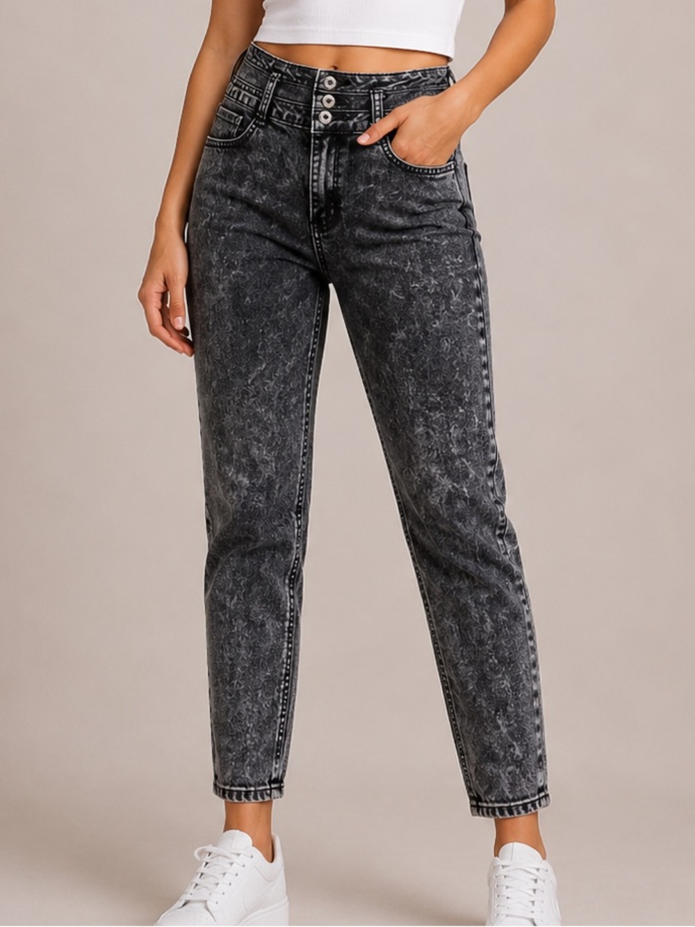 Moto Y2K Acid Wash High Rise Skinny Stretch Jeans Black Grey XS